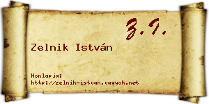 Zelnik István névjegykártya